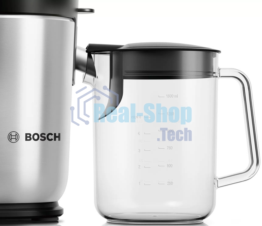 Соковыжималка Bosch MES4000 серебристый, центробежная, 1000 Вт, 1500 мл, механическое