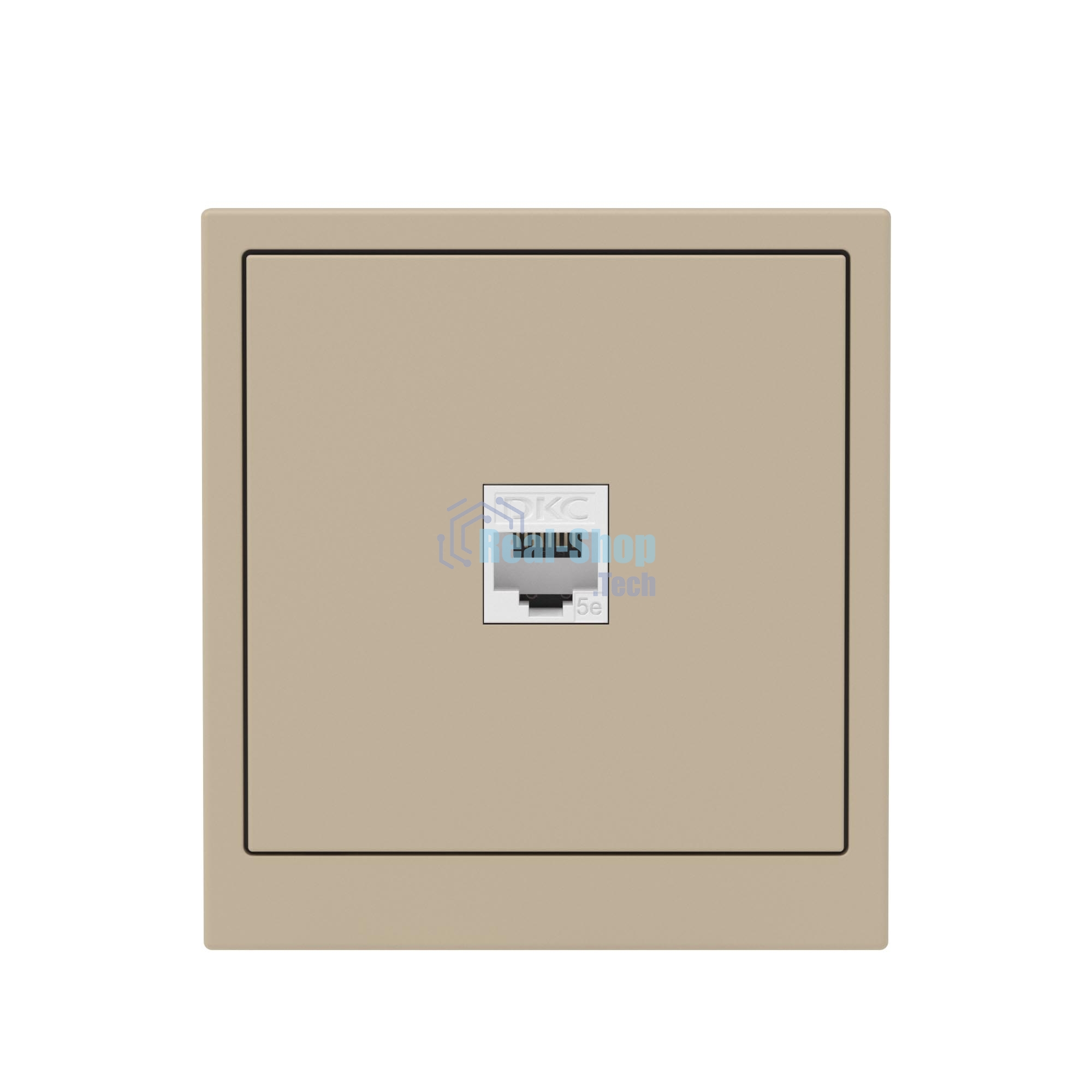 Компьютерная розетка RJ-45 без шторки, кат.5е одинарная, ванильный марципан