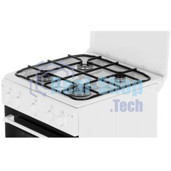 Плита газовая Cezaris ПГ 2150-06 белый, конфорок 4 газовых, духовка 43 л, 51 см x 85 см x 55 см