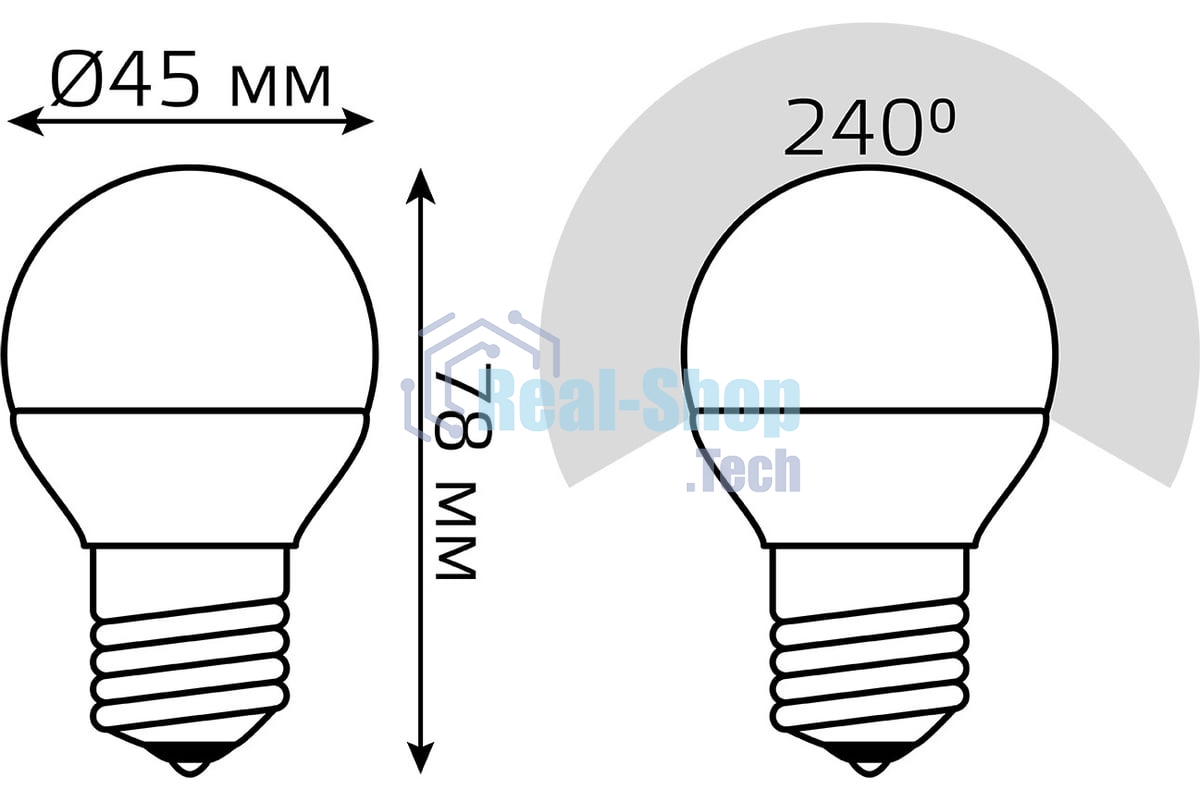 Лампа светодиодная Gauss LED Globe 7Вт E27 4100К step diммable (диммир.)