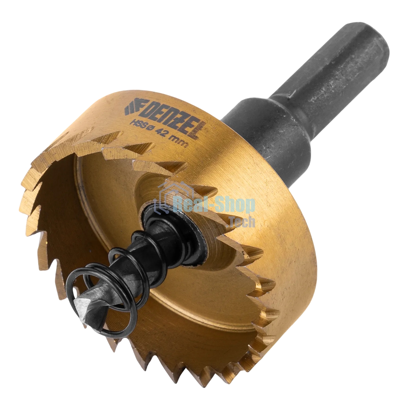 Коронка по металлу Denzel HSS, 42 мм, нитридтитановое покрытие