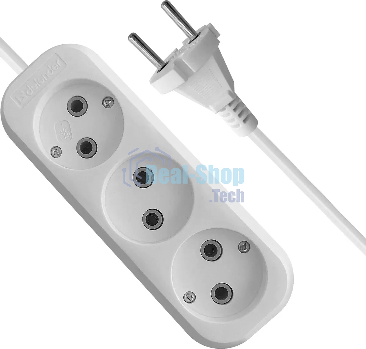 Удлинитель Defender (99276) B230 - 3 роз х 2 м, белый