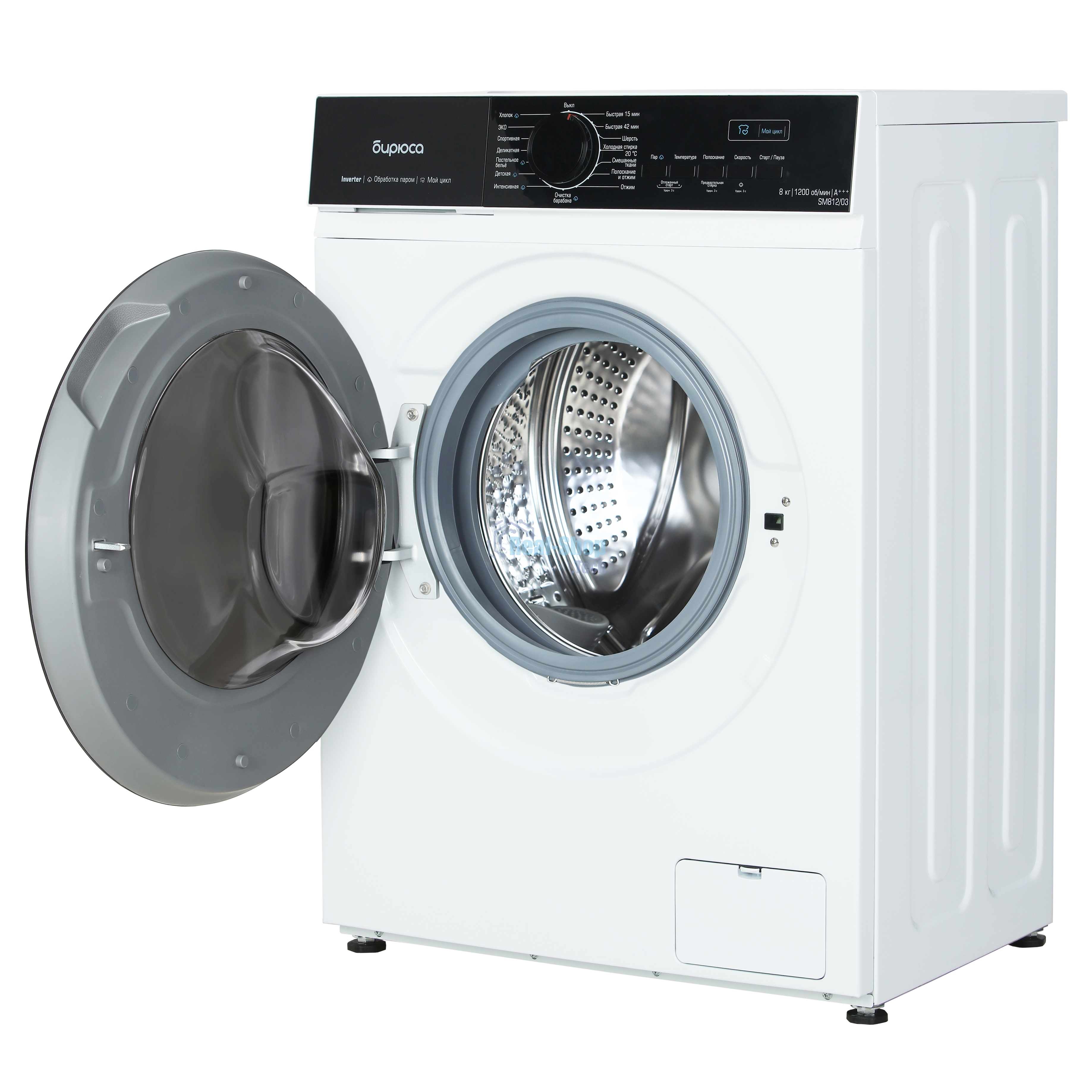 Стиральная машина Бирюса WM-SM812/03 белый, загрузка фронтальная 8 кг, 1200 об/мин, класс: А+++