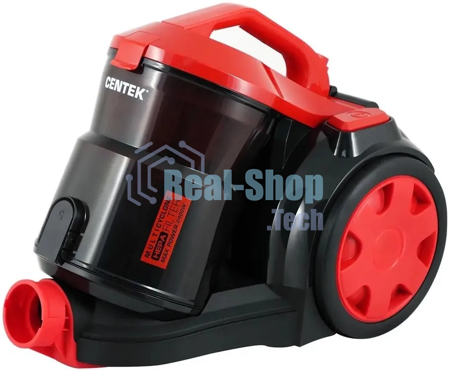 Пылесос Centek CT-2536 черный/красный, 420/2400 Вт, уборка сухая, пылесборник контейнер 2 л
