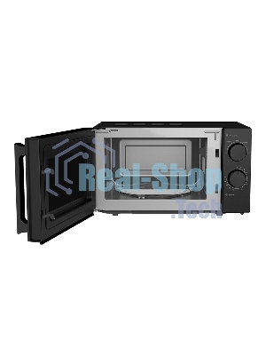 Микроволновая печь BQ MWO-20013SM черный, 20 л, 800 Вт, переключатели - поворотный механизм