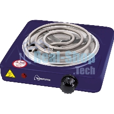 Плита настольная электрическая Homestar HS-1103 сапфир, 1 кВт, ТЭН, конфорки - 1, эмаль, поворотные переключатели