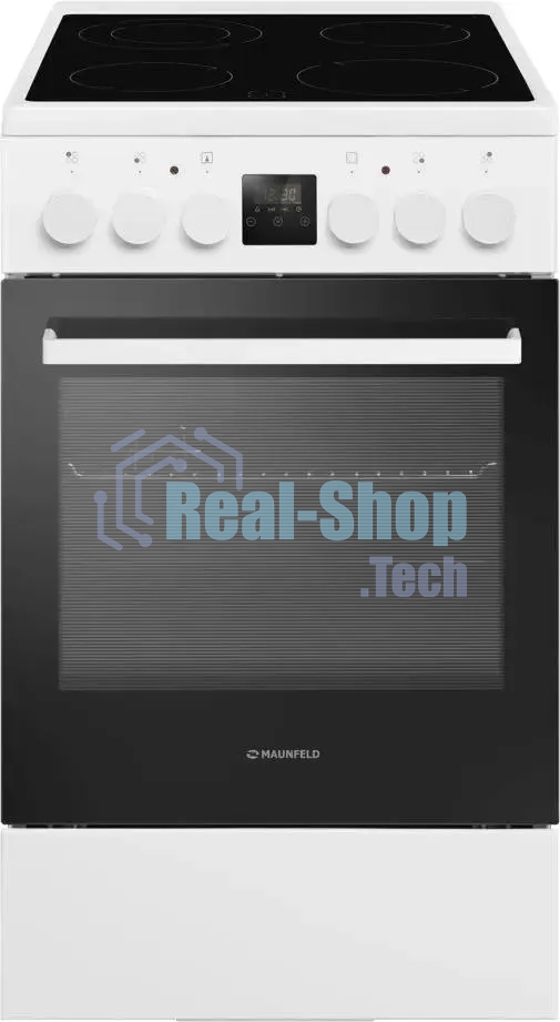 Плита электрическая Maunfeld MEC57CW08TD белый, конфорок 4 шт, духовка 59 л, 50 см x 85 см x 60 см