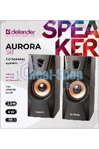 Акустическая система 2.0 Defender Aurora S8 черный, 8 Вт, питание от USB