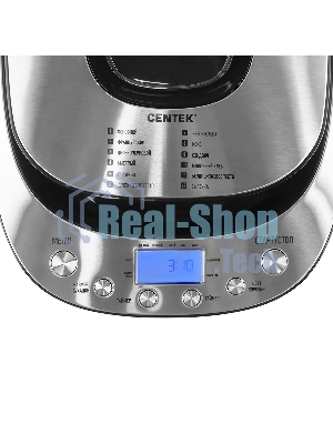 Хлебопечка Centek CT-1418 серебристый, 650 Вт, 0.9 кг, 12 программ