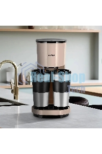 Кофеварка капельная Kitfort КТ-7303 бежевый/черный, исп. кофе - молотый, 0.84 л, 800 Вт.