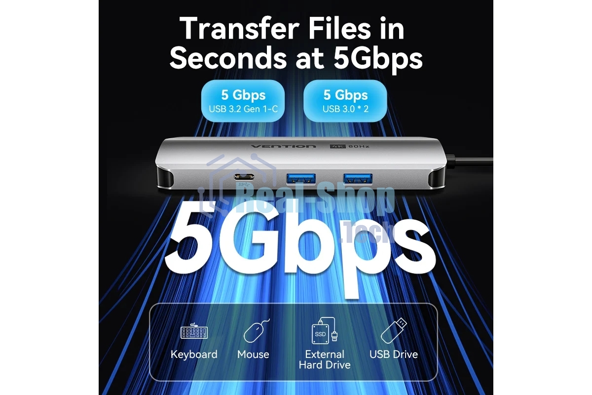 Мультифункциональный хаб Vention USB Type C 9 в 1