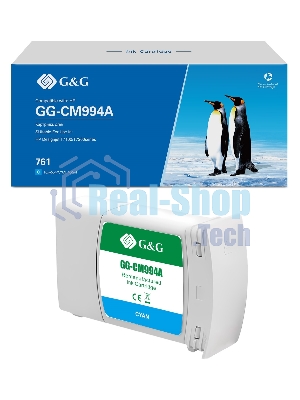 Картридж струйный G&G GG-CM994A 761 голубой (400 мл) для HP Designjet T7100/T7200