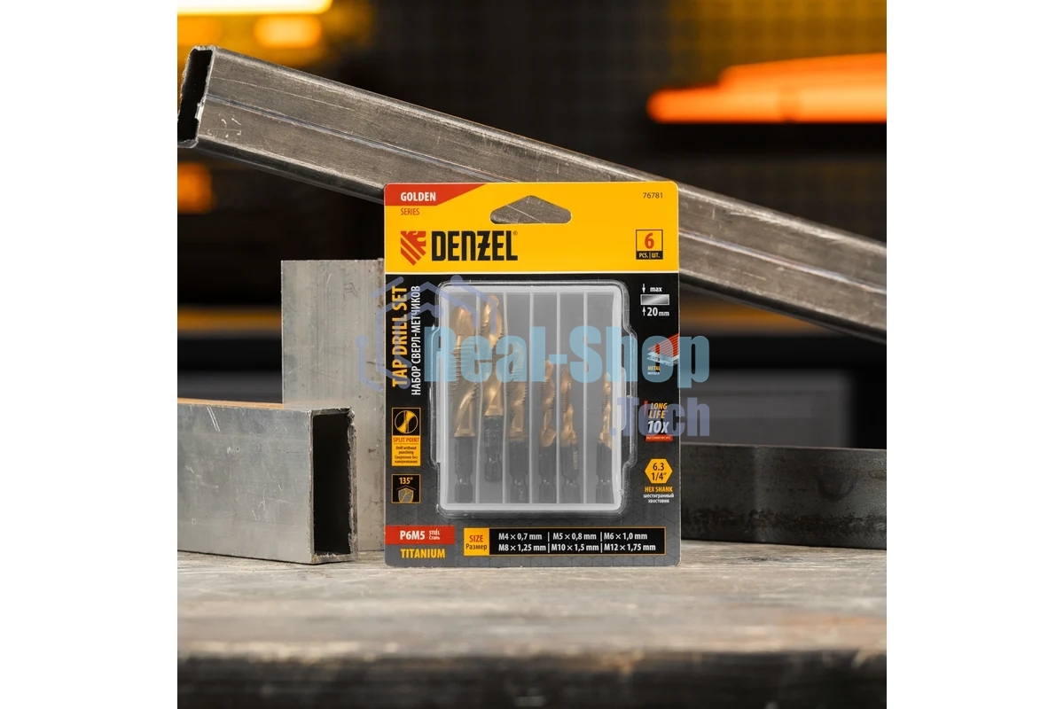 Набор сверл-метчиков Denzel М4-М12, Р6М5