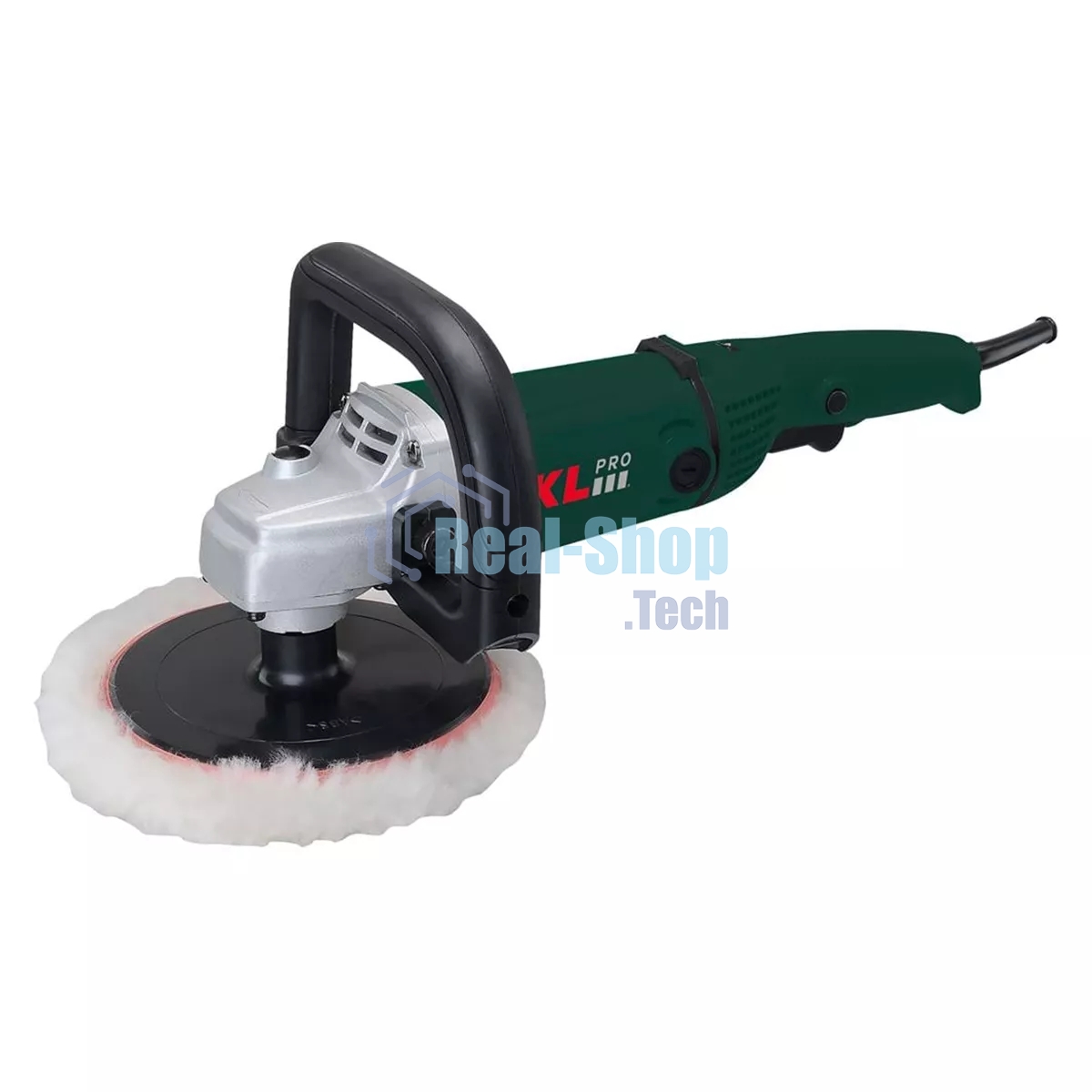 Профессиональная полировальная угловая машина KLPRO KLPJ42180 (1400вт, 3300 об/мин, 230мм, шерстяной войлок в комплекте)