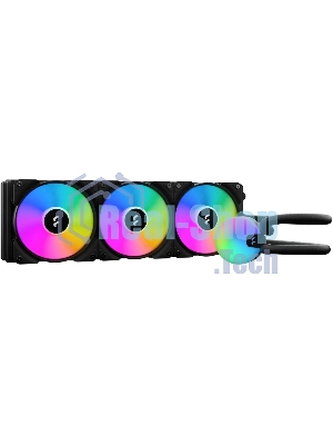 Система жидкостного охлаждения для ПК/Water Cooling System Fractal Design Lumen S36 V2 RGB (200W, 360mm, Black, ARGB/Fans: 3x120mm, 56CFM, 33.2dBA, 2000RPM/Pump height 67mm, 22dBA, 4000RPM, Rad thickness 27mm/S: 1851, 1700, 1200, 115X, 2011, 2066, AM5, AM4)