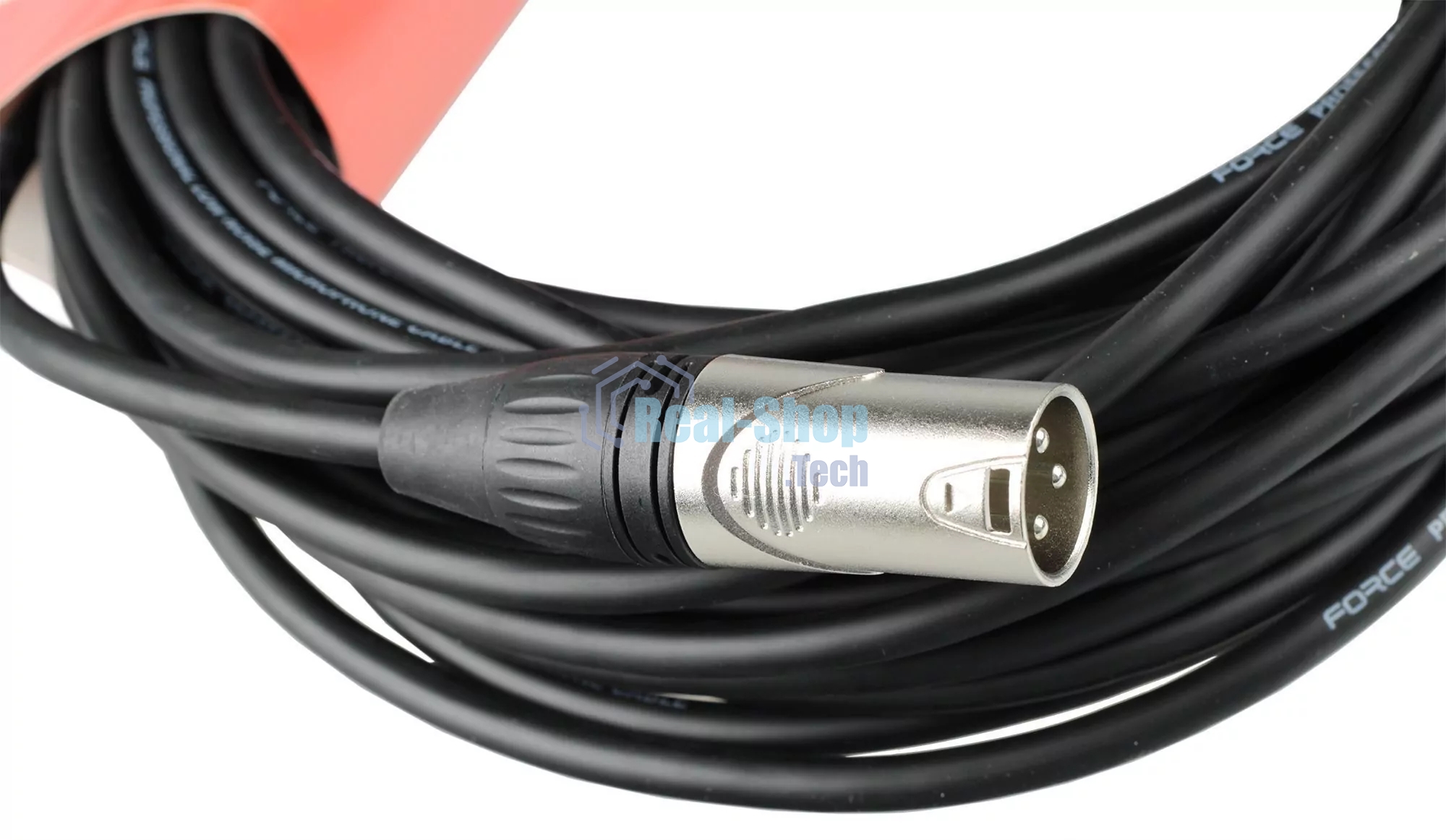 Кабель микрофонный FORCE FMC-05/15XLR (M) - XLR (F), высококачественный балансный, малошумящий с проводниками из безкислородной меди OFC, диаметр 6 мм, профессиональные металлические разъемы, длина 15 м, цвет черный