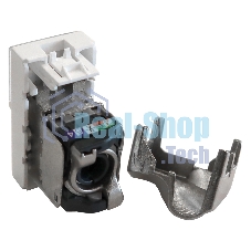 Вставка Mosaic 22.5x45, RJ-45 STP, кат.5e, со шторкой и увеличенным окном маркировки, белая