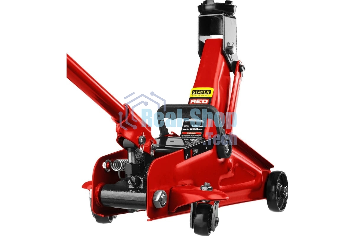 Домкрат STAYER 43152-2 RED FORCE гидравлический подкатной, 2т, 125-320мм