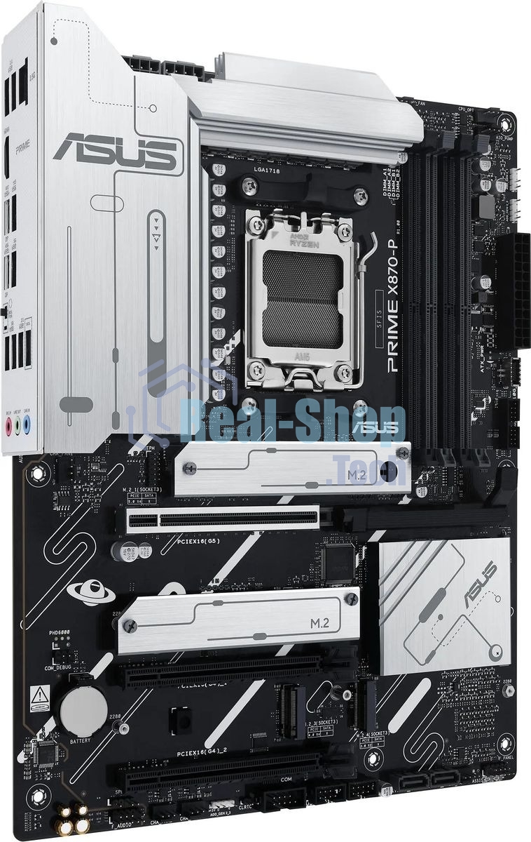 Материнская плата ASUS PRIME X870-P, AM5, AMD X870, 4xDDR5, 2xSATA, 4xM.2, 1xPCIe 5.0 x16, 2xPCIe 4.0 x1, 1xHDMI, 2xUSB-C, 1x 2.5Gb LAN, 4xUSB-A 3.2 Gen 1, 1xUSB-A 3.2 Gen 2, 4xUSB-A 2.0, 3x3.5 мм, 7.1, ATX