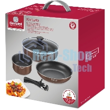 Набор посуды 5 предм. (сковорода24х5 см, сотейник с/кр 26х7,3 см, ковш 16х8 см, съемная ручка)