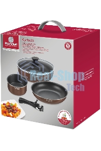 Набор посуды 5 предм. (сковорода24х5 см, сотейник с/кр 26х7,3 см, ковш 16х8 см, съемная ручка)