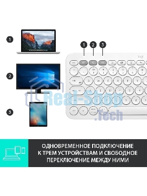 Клавиатура беспроводная Logitech K380, Bluetooth, белый