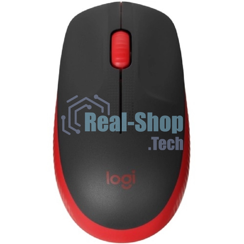 Мышь беспроводная Logitech M190 черный/красный, 1000 dpi, радиоканал, USB, кнопки - 3