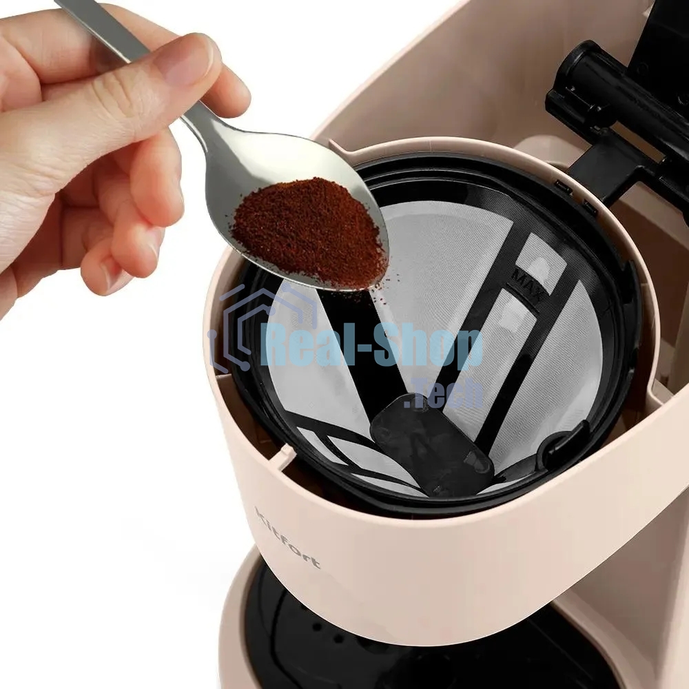 Кофеварка капельная Kitfort КТ-7303 бежевый/черный, исп. кофе - молотый, 0.84 л, 800 Вт.