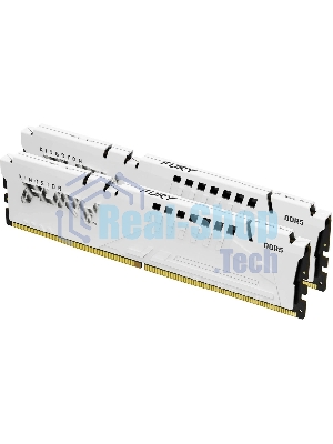 Оперативная память Kingston Fury Beast, DDR5, 32Gb (2x16Gb), 6000MHz, CL30, DIMM, с радиаторами, белый