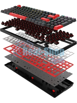 Клавиатура проводная A4Tech Bloody S98 (S98 RED) USB черный/красный