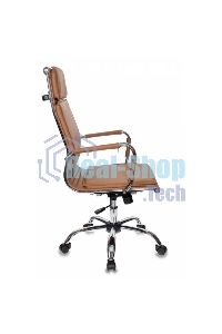 Кресло руководителя Бюрократ CH-993/camel светло-коричневый, искусственная кожа, крестовина хромированная