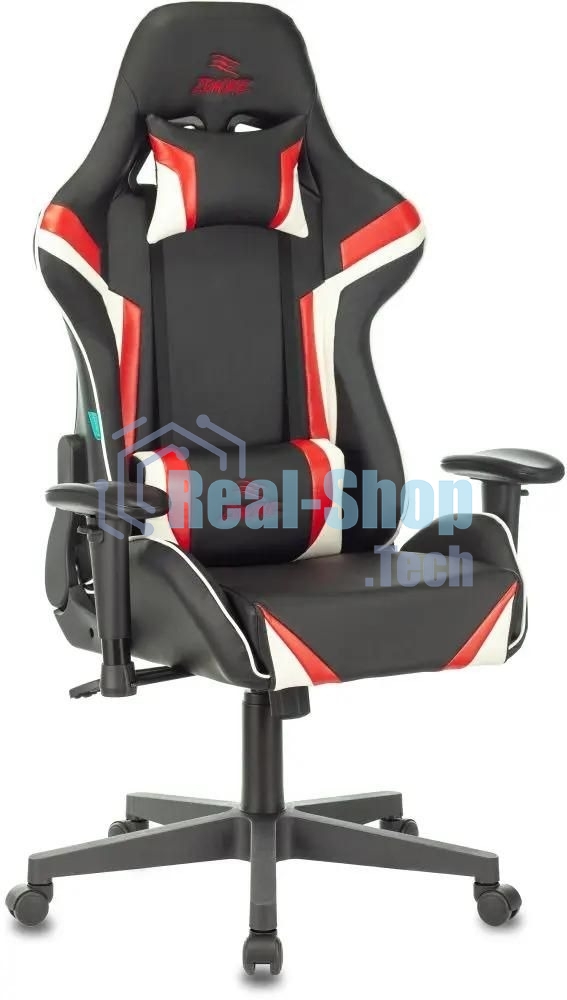 Кресло игровое ZOMBIE Z4, на колесиках, искусственная кожа, черный/красный (viking zombie z4 red)