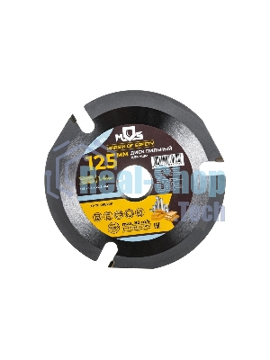 Диск пильный по дереву Fit, посадочный диаметр 22.2 мм, 3 зуба с карбидными вставками, мелкий зуб, 125 мм