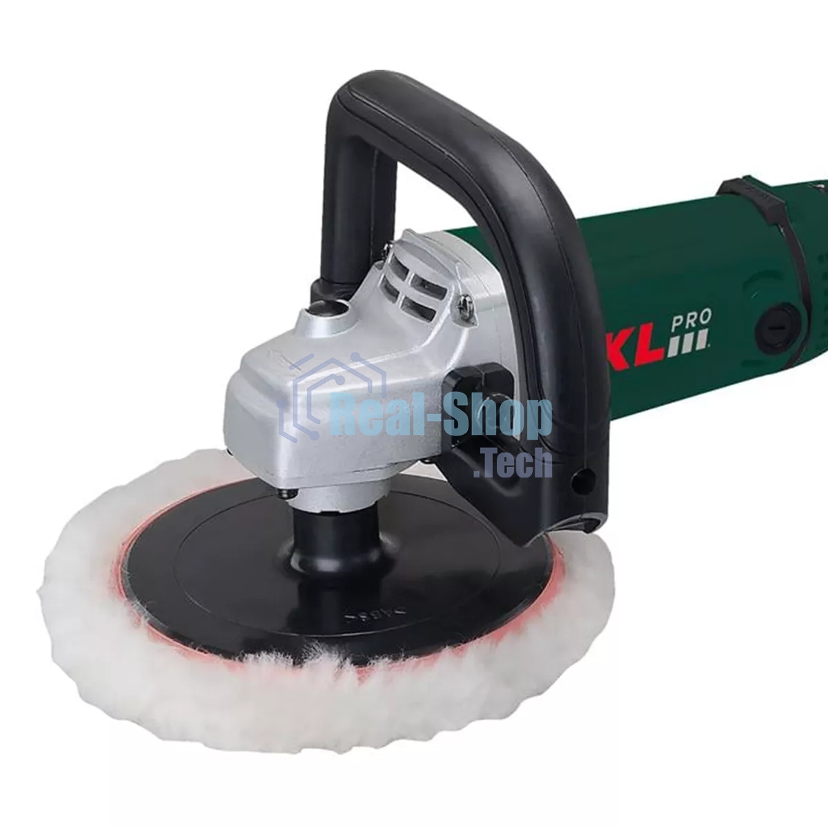 Профессиональная полировальная угловая машина KLPRO KLPJ42180 (1400вт, 3300 об/мин, 230мм, шерстяной войлок в комплекте)