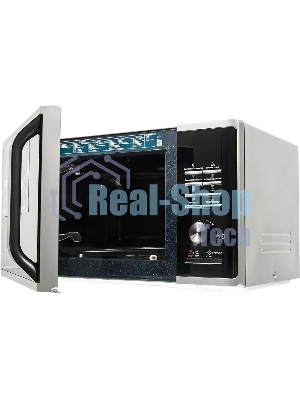 Микроволновая печь Samsung MG23K3515AS/BW серебристый/черный, 23 л, 800 Вт, переключатели - кнопки, поворотный механизм