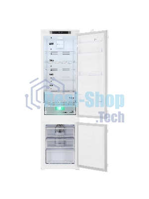 Встраиваемый холодильник Beko BCNA306E3S белый, 2 камеры, 215/69 л., морозилка снизу, No Frost