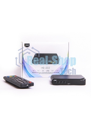 Ресивер эфирный цифровой DVB-T2 HD HD-555 пластик, дисплей, Эфир