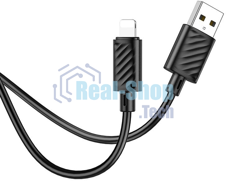 Кабель Hoco X88 Gratified USB (m)-Lightning (m) 1м черный коробка