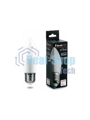 Лампа светодиодная FERON PRO LB-1307 (38058) 7.5 вт Е27 дневной матовая свеча