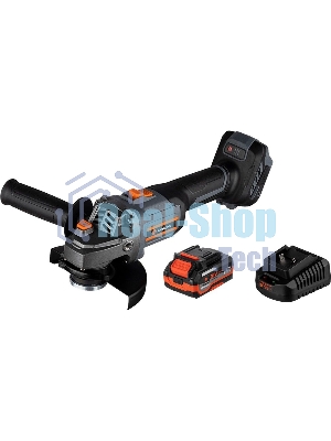 Угловая шлифовальная машина бесщеточная УШМ Anycons JM-125S, 125м, 21В, 8500 об/мин, 2 акб, JM-1252