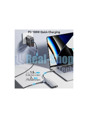 USB-концентратор Vention TQMHB, USB Type-C, USB/HDMI/RJ-45/SD, USB Type-C