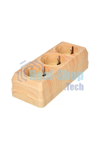 Розетка 3-м ОП Октава 16А РС23-3-ОС с заземл. сосна ИЭК ERO31-K03-16-DC