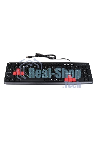 Клавиатура проводная NAKATOMI KN-02U USB черный-красный