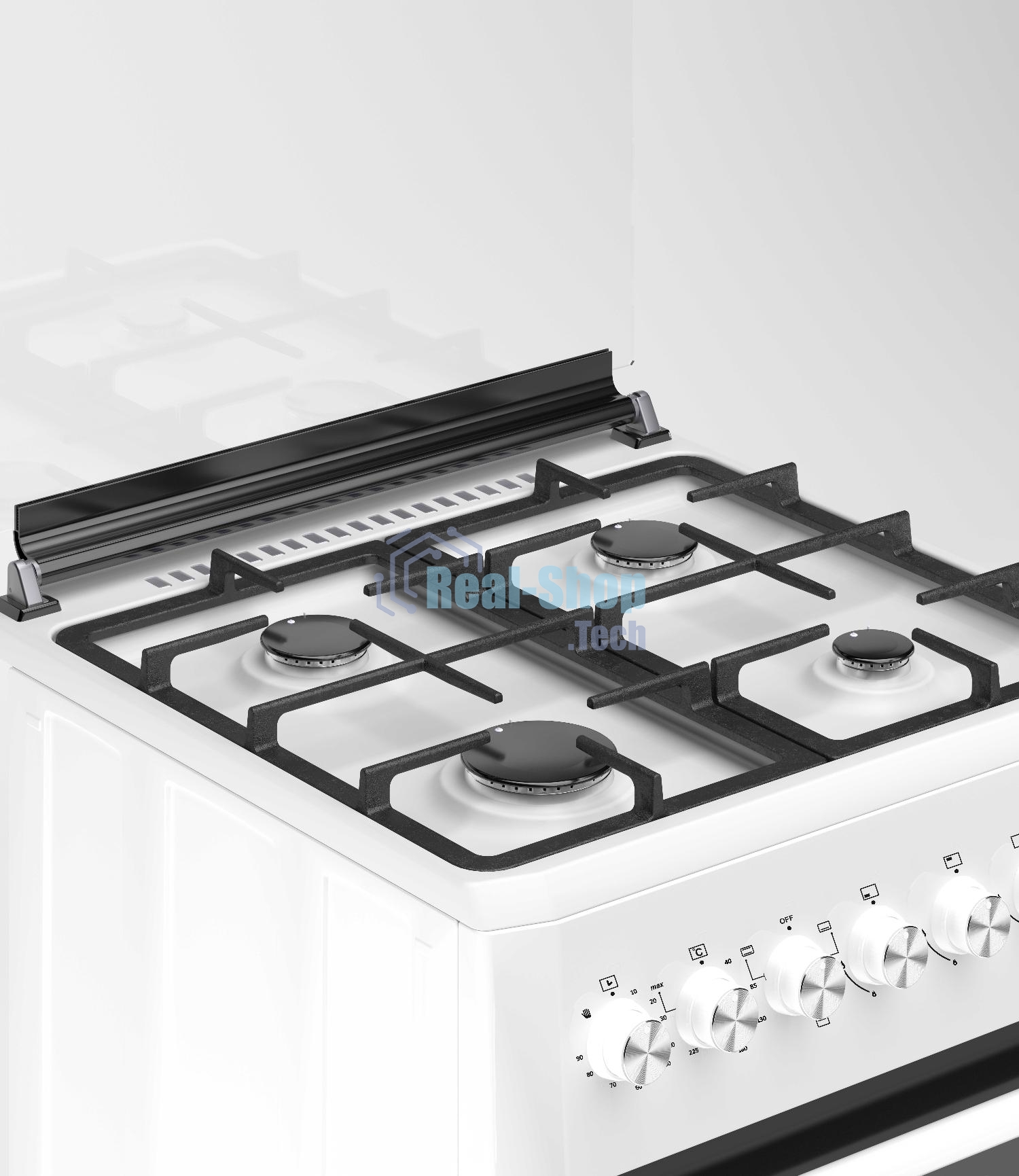Комбинированная плита REEX RPF-60 WH 4 Газовые конфорки Электрическая духовка