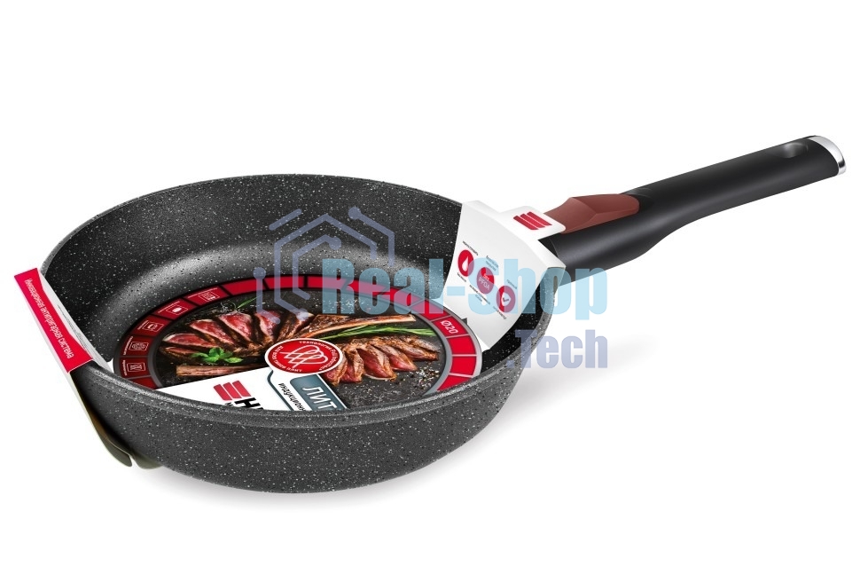 Сковорода НЕВА МЕТАЛЛ ПОСУДА L18020i 20 литая Индукция Гранит с/р