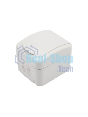 Розетка одноместная Kranz Mini OG открытой установки с заземлением, IP54 белая