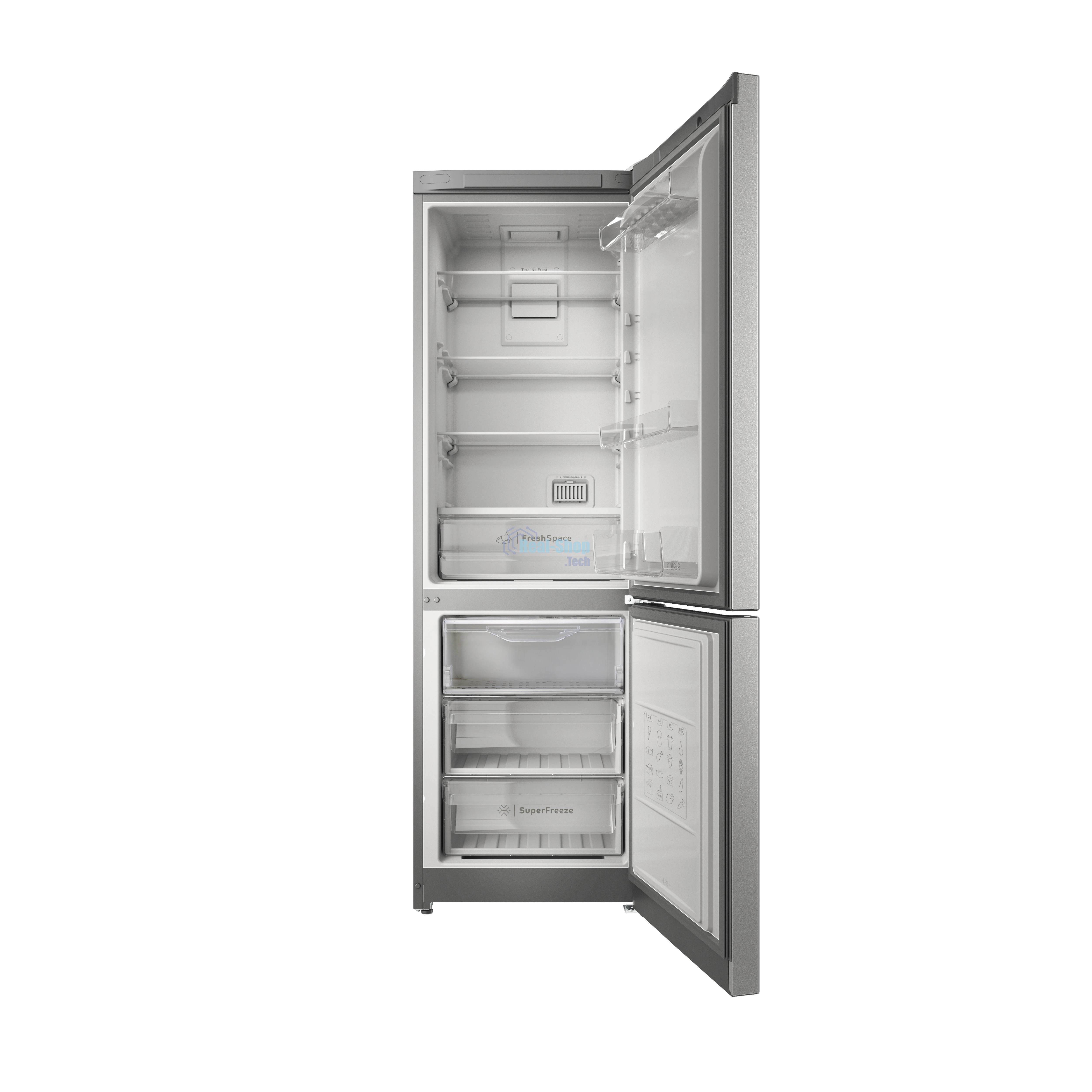 Холодильник Indesit ITS 5180 XB нержавеющая сталь двухкамерный 220/78л морозилка снизу, No Frost