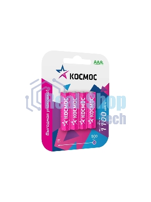 Аккумулятор AAA/R03 Ni-MH 1100 мАч (блист.4шт) Космос KOCR03NIMH(1100MAH)4BL
