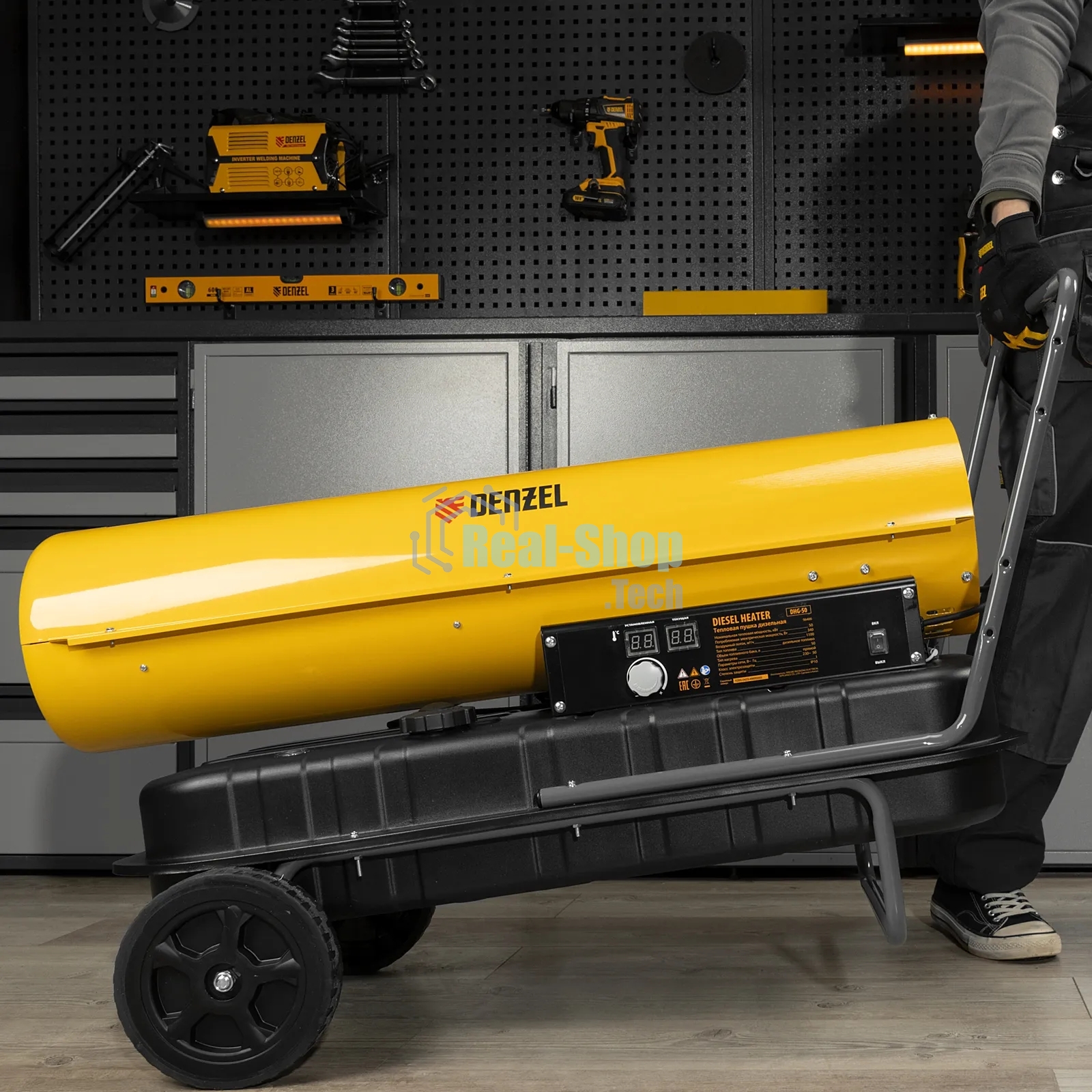Дизельная тепловая пушка Denzel DHG-50, 50 кВт, 1100 м3/ч, прямой нагрев