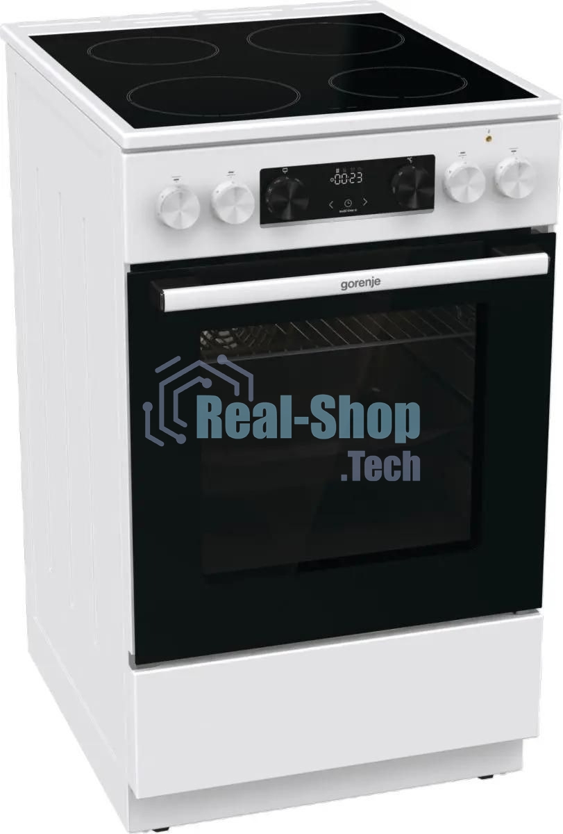 Плита электрическая Gorenje GEC5C61WG белый, конфорок 4 электрических, духовка 70 л, 50 см x 85 см x 59.4 см (без крышки)